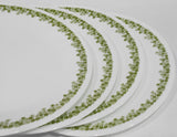 ❤️ 4 Corelle Corning SPRING BLOSSOM GREEN 9.75" Lunch DINNER PLATES Crazy Daisy