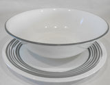 ❤️ Corelle SILVER BRUSHED STROKES 1-Qt SERVING BOWL Vegetable 8.5" Soft Grey Band