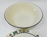 ❤️ Corelle SUNBLOSSOMS 1-Qt SERVING BOWL Vegetable Sandstone 8.5" BLACK RIM