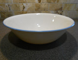 ❤️ Corelle SYMPHONY 1-Qt SERVING BOWL Coastal Breeze Blue Lily Sandstone Blue Rim