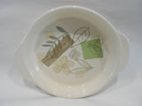 ❤️ HTF Corelle TEXTURED LEAVES PIE PLATE Sandstone Stoneware Handles Deep Dish