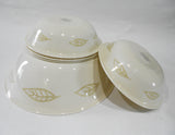 ❤️ 5-pc Corelle TEXTURED LEAVES Snack Set 1 Qt. SERVING & 10-oz DESSERT BOWLS