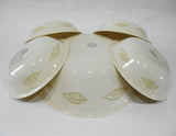 ❤️ 5-pc Corelle TEXTURED LEAVES Snack Set 1 Qt. SERVING & 10-oz DESSERT BOWLS
