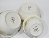 ❤️ 3-pc Corning Corelle TEXTURED LEAVES Stoneware MIXING & SERVING BOWL SET