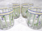 🌿4 Corelle Corning THYMELSS HERBS 12.5-oz ROCKS GLASSES Double Old Fashioned