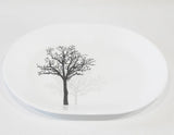 ❤️ Corelle TIMBER SHADOWS 12.25 x 10 SERVING PLATTER Plate *Black Grey Bare Trees