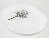 ❤️ Corelle TIMBER SHADOWS 12.25 x 10 SERVING PLATTER Plate *Black Grey Bare Trees