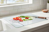 ❤️ Corelle TIMBER SHADOWS 15x12 COUNTER SAVER Tempered Glass Hot Plate Cutting Board