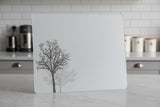 ❤️ Corelle TIMBER SHADOWS 15x12 COUNTER SAVER Tempered Glass Hot Plate Cutting Board