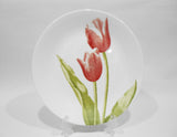 ❤️ Corelle TULIP BOUQUET UPick: Dinner OR Lunch Plate / Spring Green RED Blooms