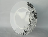 ❤️ NEW Corelle 10.25" UPTOWN GARDEN DINNER PLATE Black White Curling Blooms & Vines