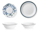 ❤️ 16-pc Corelle VERANDA DINNERWARE SET *Blue Gray Aqua Floral & Seaside Tiles