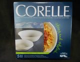 5-pc Corelle WINTER FROST WHITE Snack Set 2-Qt SERVING & 20-oz PASTA Soup BOWLS