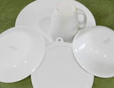 ❤️ NEW 30-pc Corelle WINTER FROST WHITE DINNERWARE SET w/ Mugs & Plastic Covers