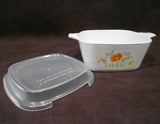 ❤️ NEW 2-pc CORNING Corelle P43 WILDFLOWER Petite Pan & COVER Lid Microwave Dish