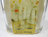 ❤️ NEW 4 Corelle WILDFLOWER 12-oz TUMBLER GLASSES 5.5" Drinkware *Orange Blossom