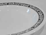 ❤️ 1 Corelle Corning WINDING GATE 15-oz Flat Rim SOUP BOWL Pasta Black Scroll White Floral