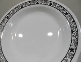 ❤️ 1 Corelle Corning WINDING GATE 15-oz Flat Rim SOUP BOWL Pasta Black Scroll White Floral