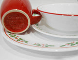 ❤️ NEW 17-pc Corelle WINTER HOLLY Dinnerware Set CHRISTMAS Holidays Red Band