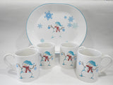 ❄️ 17-pc Corelle WINTER MAGIC Dinnerware Set *Christmas Holiday Snowman Blue Snowflakes