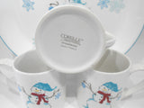 ❄️ 17-pc Corelle WINTER MAGIC Dinnerware Set *Christmas Holiday Snowman Blue Snowflakes