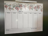 Corelle WISTERIA 11" x 8.5" Magnetic Refrigerator Dry Erase Board Weekly Reminder Notes