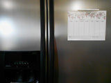 Corelle WISTERIA 11" x 8.5" Magnetic Refrigerator Dry Erase Board Weekly Reminder Notes