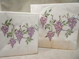 Corelle WISTERIA UPick: DINNER or BEVERAGE NAPKINS 50 ct. 2-ply Purple Pink Floral