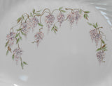 Corelle WISTERIA 12x10 SERVING PLATTER Plate Light Purple Swirled Fluted Rim