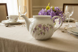 NO LID - CORELLE WISTERIA 1-Qt TEAPOT Porcelain Purple Floral & Vines Swirls