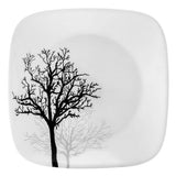 ❤️ 20-pc CORELLE Square TIMBER SHADOWS DINNERWARE SET *Black Grey Bare Trees