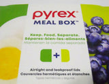 PYREX 2.1 Cup MEALBOX Meal Prep Leftover Divided Glass Storage Microwave Safe