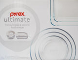 ❤️ 10-pc PYREX ULTIMATE Food Storage Container Set WHITE SILICONE & GLASS LIDS