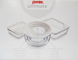 ❤️ 10-pc PYREX ULTIMATE Food Storage Container Set WHITE SILICONE & GLASS LIDS