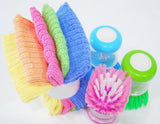 8-pc MICROFIBER Cleaning Cloths Dishcloths & Soap Dispensing Scrub Brush Set
