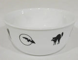 ❤️ 1 Corelle HALLOWEEN 28-oz Soup Cereal Chili BOWL 6 1/4" Black CATS & BATS