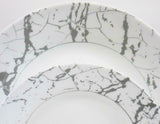*NEW 20-pc Corelle STONE GREY DINNERWARE SET *Silver Gray Marble Asher Ribbons