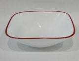 NEW Corelle RED RIM Square 10-oz DESSERT BOWL Fruit Splendor Chelsea Kyoto Leaves