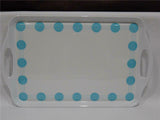 Corelle SOUTH BEACH Melamine RECTANGULAR TRAY Serving 19 x 11 Miami Blue Dots9 x 11