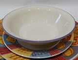 ❤️ 1 Corelle TRIBAL Sandstone 18-oz SOUP BOWL Cereal Salad *African Purple Rim
