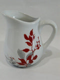 CORELLE Coordinate KYOTO LEAVES Porcelain CREAM / SYRUP PITCHER Red Gray Leaves