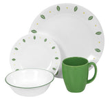❤️ NEW 1 Corelle CITY GARDENS 10.25" DINNER PLATE Leaf Green Yellow Dots