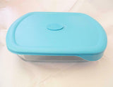 ❤️ 8212 PYREX Pro Deluxe RECTANGULAR 12 Cup / 3 Qt DISH & COVER *Turquoise Blue