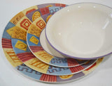 ❤️ 1 Corelle TRIBAL Sandstone 18-oz SOUP BOWL Cereal Salad *African Purple Rim