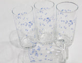 ❤️ Corelle PROVINCIAL BLUE 16-oz GLASSES Iced Tea Tumbler English Garden Floral