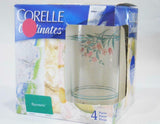 ❤️ NEW Corelle 4 ROSEMARIE 16-oz Tumbler GLASSES Cooler Iced Tea Drinkware *Pink Tulips