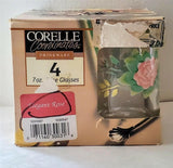 ❤️ NEW 4 Corelle ELEGANT ROSE 7-oz JUICE GLASSES Pink Weighted Bottom Drinkware