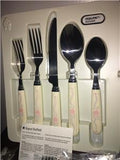 20-pc Corelle ENGLISH BREAKFAST Stainless FLATWARE Set *Pink Blue Sandstone