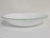 Corelle GREEN RIM 20-oz PASTA BOWL Shallow Soup *Shadow Iris Summer Blush Meadow