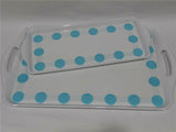 Corelle SOUTH BEACH Melamine RECTANGULAR TRAY Serving 19 x 11 Miami Blue Dots9 x 11
